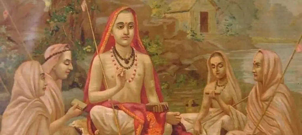 pittura indiana raffigurante persone in stato meditativo